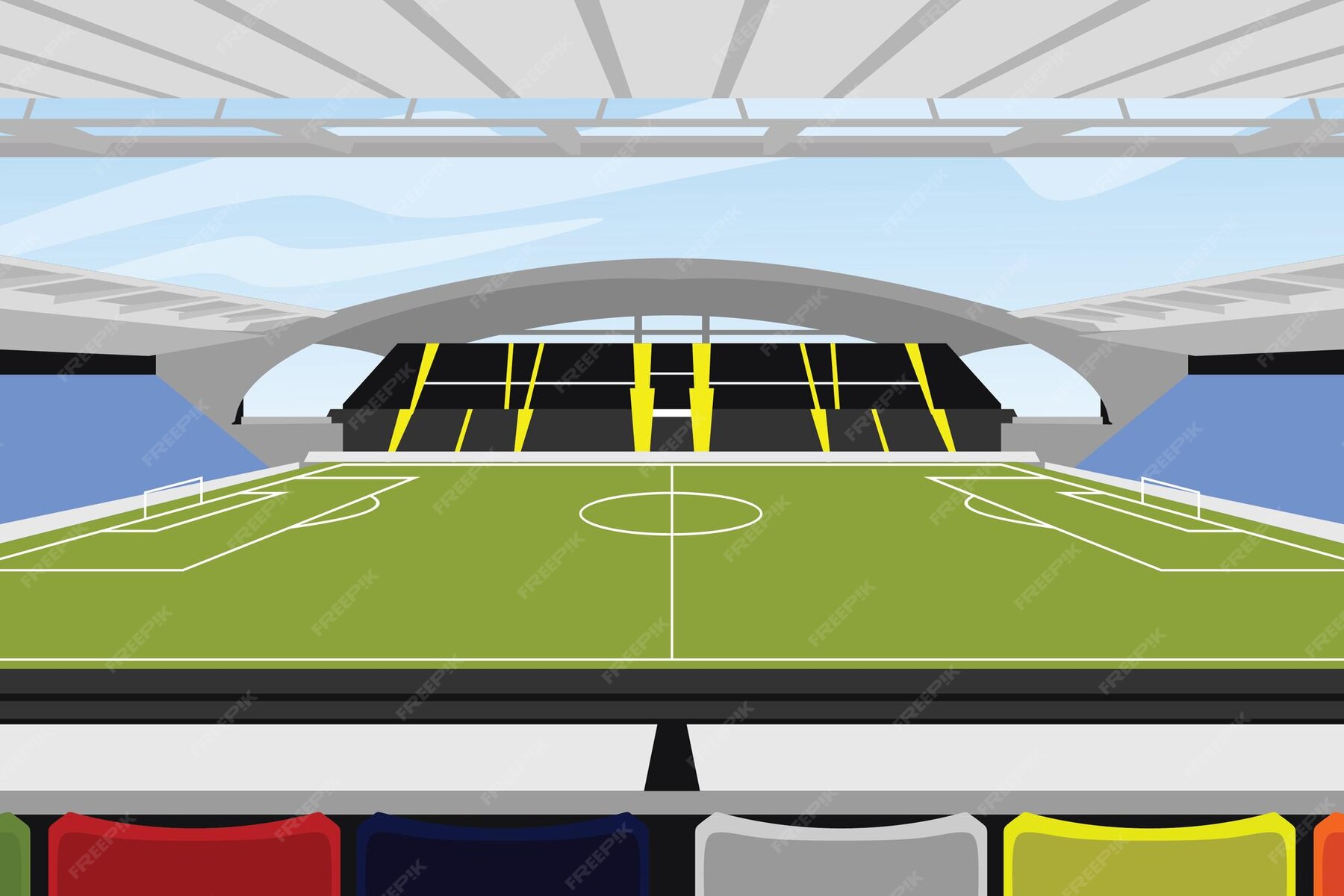Premium Vector Soccer stadiums buildings. stadium line drawing