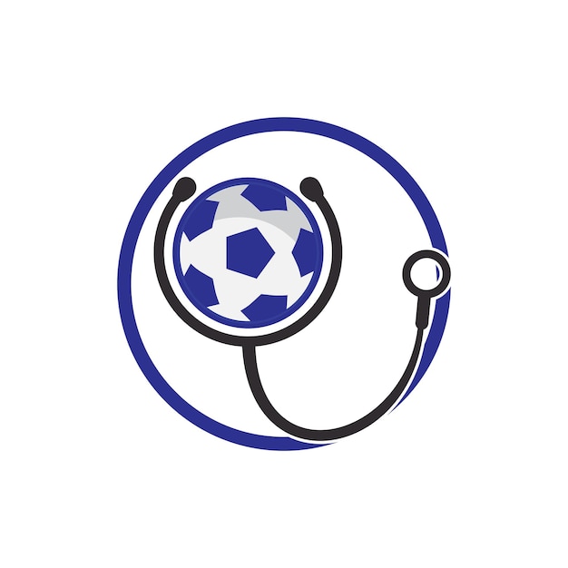 Soccer stethoscope vector logo design