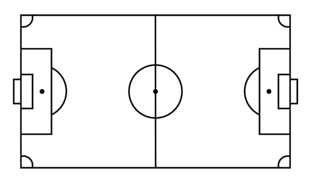 Soccer strategy field on white background