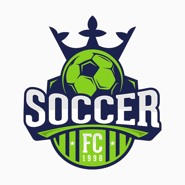 Soccer team logo or Football emblem logo with crown