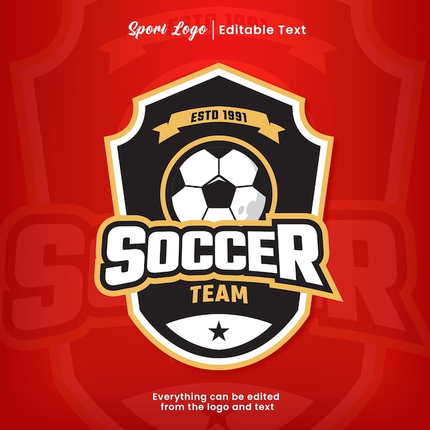 Soccer team logo template design