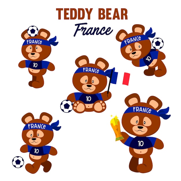 Soccer teddy bear france