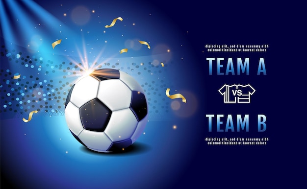 Vector soccer template design football banner sport layout design blue theme vector