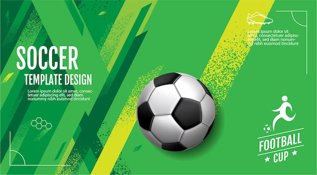 Vector soccer template design football banner sport layout design vector illustratio