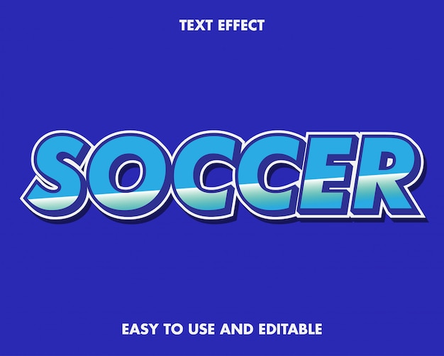 Soccer Text Effect With Modern Style. Easy to Use and Editable. Premium Vector
