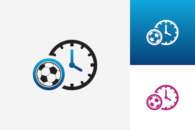 Soccer time logo template design vector, emblem, design concept, creative symbol, icon