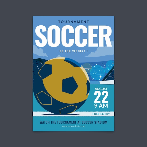 soccer tournament flyer flat template