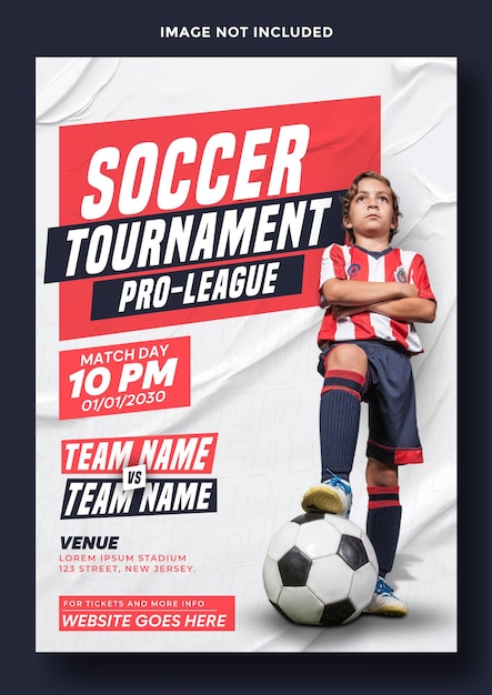 soccer tournament flyer template design