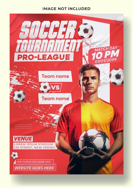 Soccer tournament flyer template design