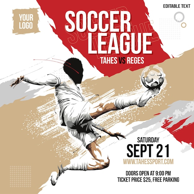 soccer tournament flyer template