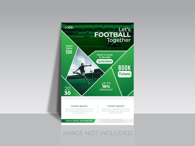 Soccer Tournament football sports championship flyer, poster template