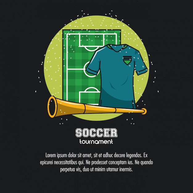 Vector soccer tournament infographic with elements