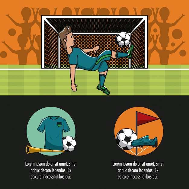 Vettore torneo di calcio infografica con elementi