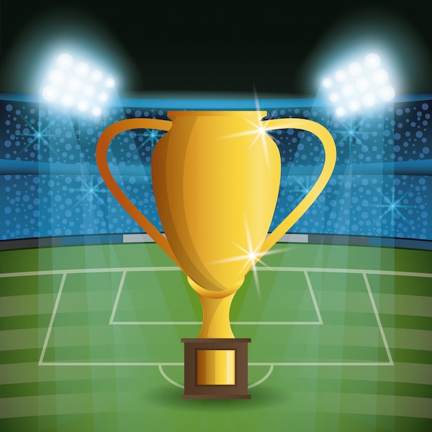 Vector soccer trophy cup