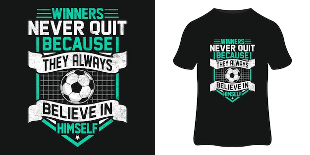 Tipografia di calcio t-shirt design lettering e citazione vettoriale