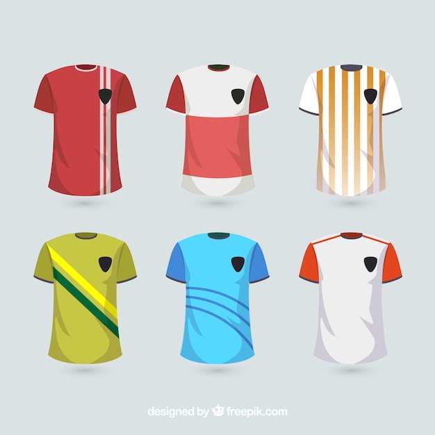 Vector soccer uniform shirts