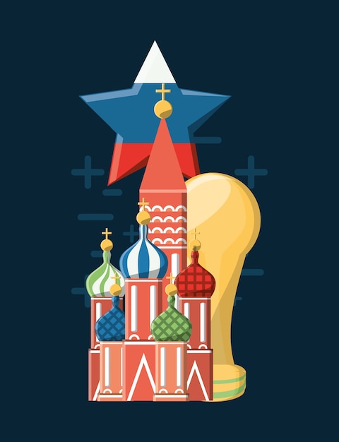 Vector soccer world cup rusland ontwerp