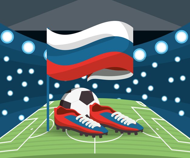 Vettore progettazione della coppa del mondo di calcio russia