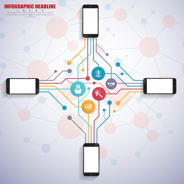 Vector sociaal netwerk infographics concept