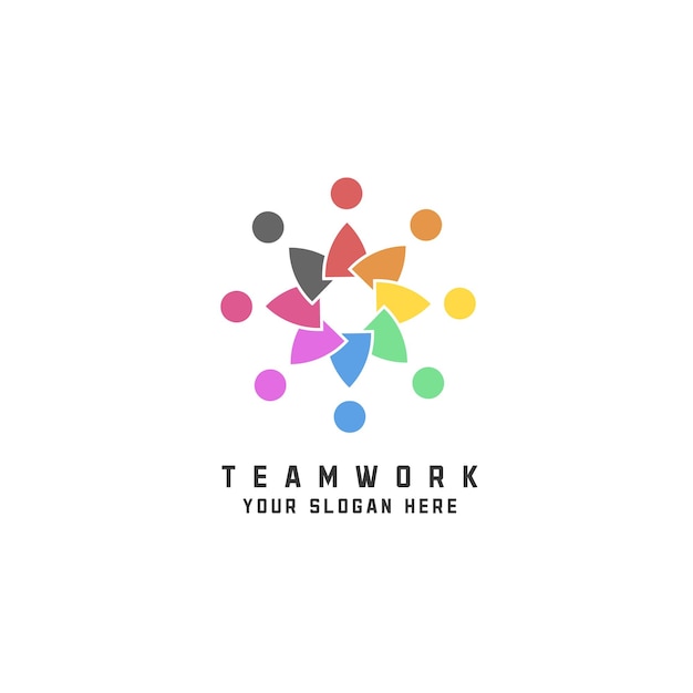 Sociaal netwerk partner logo ontwerp illustratie. Creative Pattern persoon of mensen logo rotatie abs