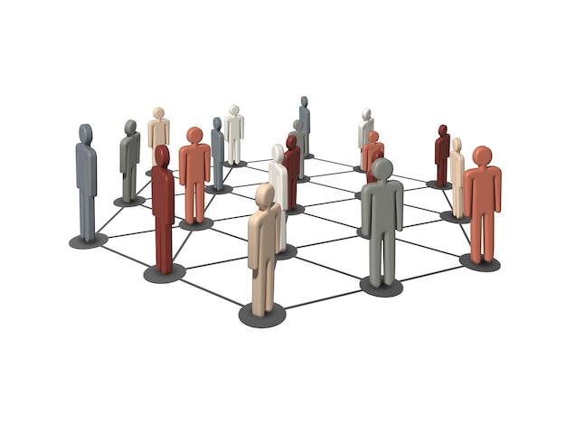 Sociaal netwerk van mensen regeling Social media teamwerk concept Relatie en communicatie