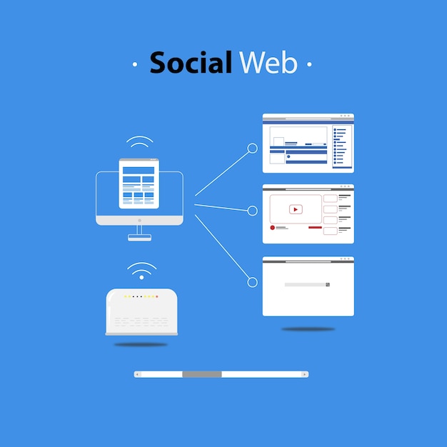 Vector sociaal web