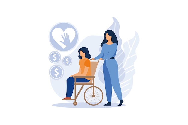 Social assistance flat modern design illustration