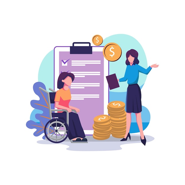 Social assistance flat style illustration design