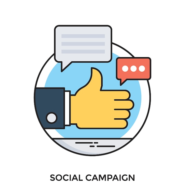 Social campaign flat vector icon