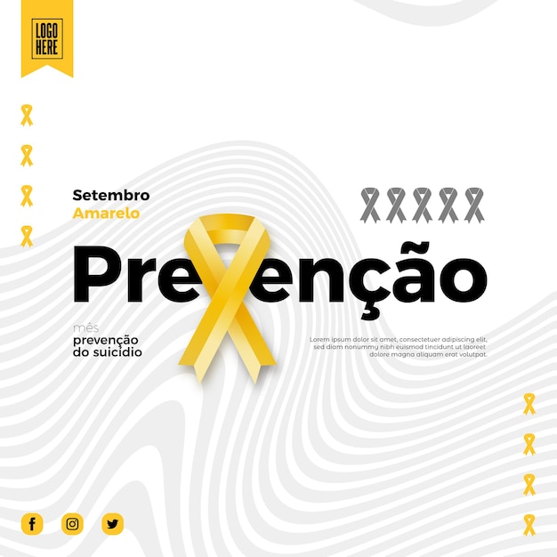 Шаблон плаката социальной кампании для setembro amarelo