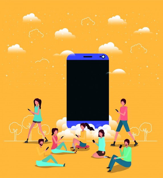 Vector social community with smartphone