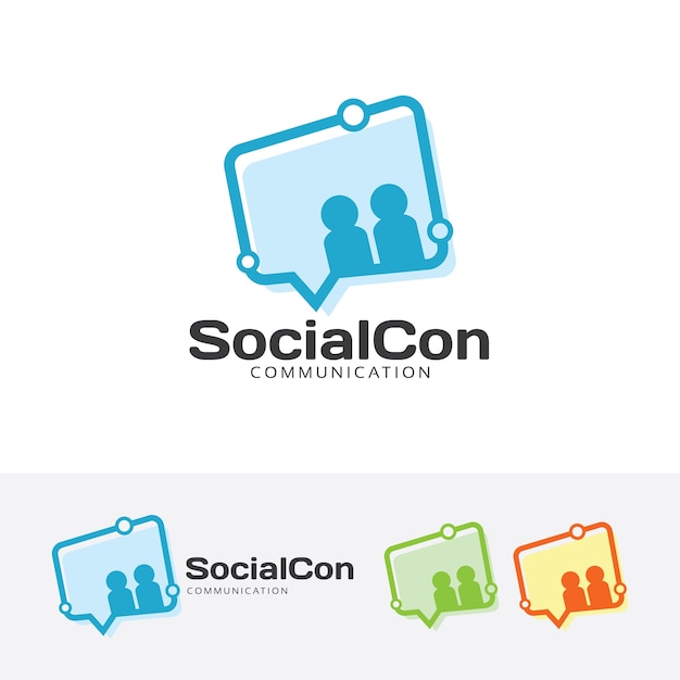 Social connect vector logo sjabloon