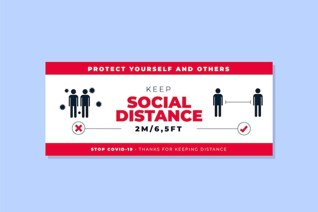Social distance banner template