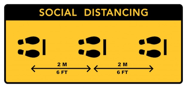 Social distancing banner. Keep the two meters distance. Coronavirus epidemic protective.