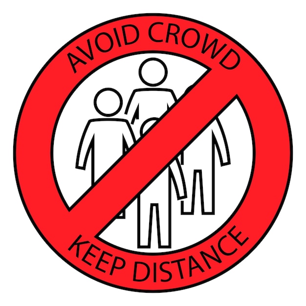 Social distancing icon. no gathering. keep your distance. avoid crowds. no crowd. social distancing prevention virus icon. vector illustration