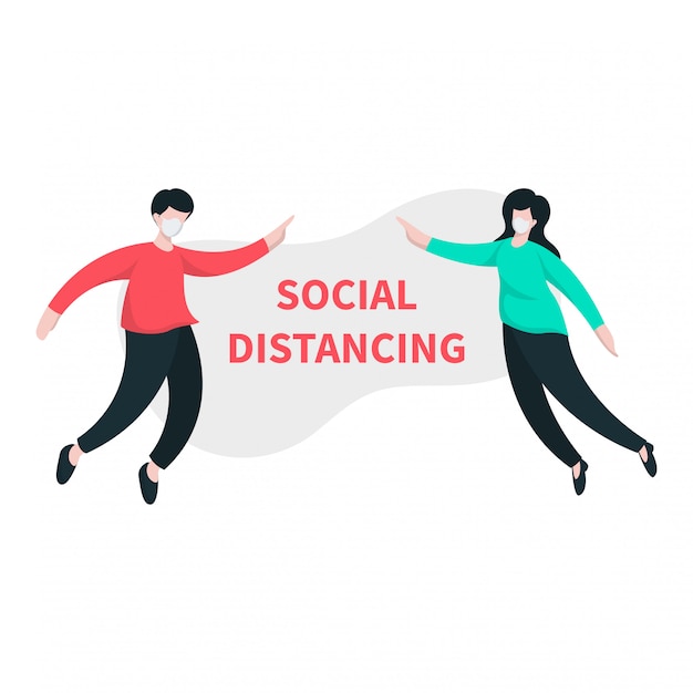 Social distancing illustration