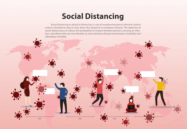 Social distancing, Isolated to prevent the coronavrius disease (COVID-19) from spreading.