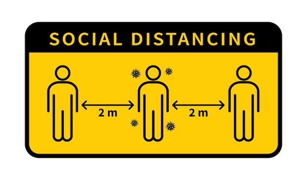 Distanziamento sociale mantieni la distanza di 12 metri