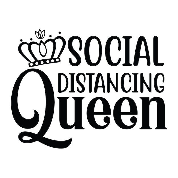 Vector social distancing queen