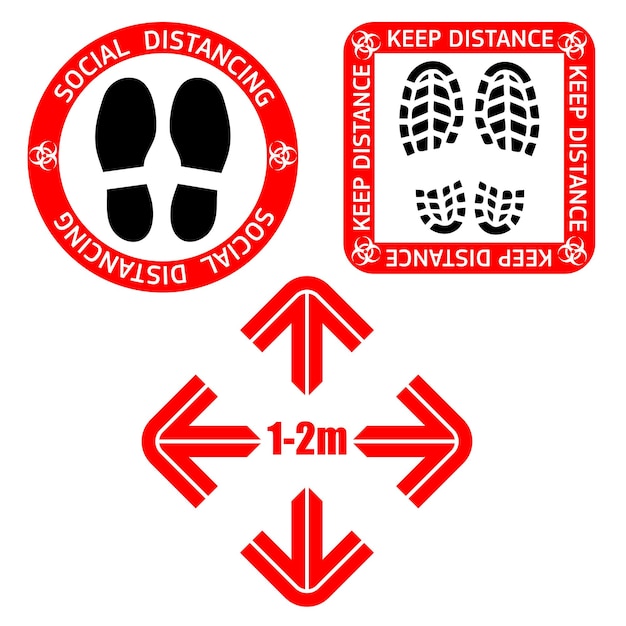 社会的距離のレッドサイン