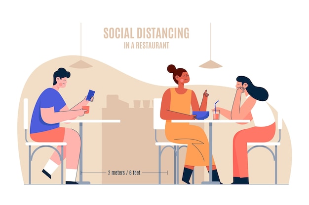 Social distancing in a restaurant concept