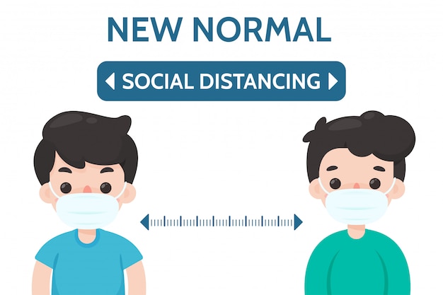 Social distancing. ruimte tussen uzelf en anderen om corona-virusinfectie te voorkomen.