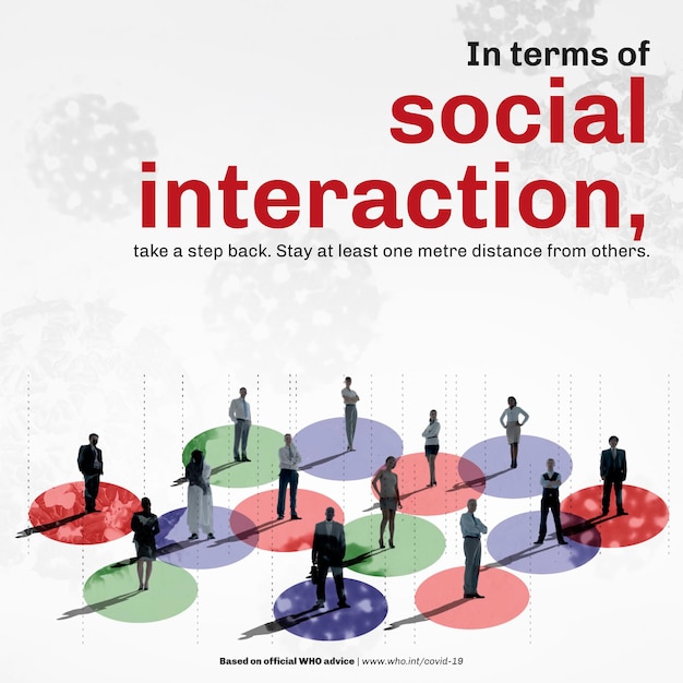 Social distancing template vector