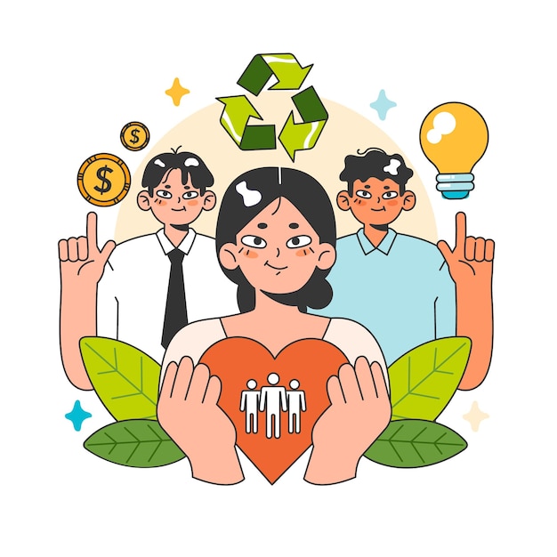 벡터 사회 및 환경에 미치는 영향에 대한 기업의 책임 (social entrepreneurship: business responsibility for impact on society and environment)