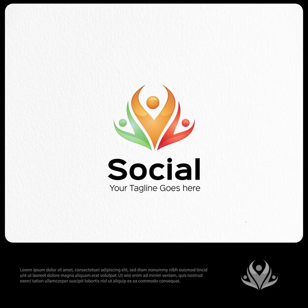 Social group logo-sjabloon