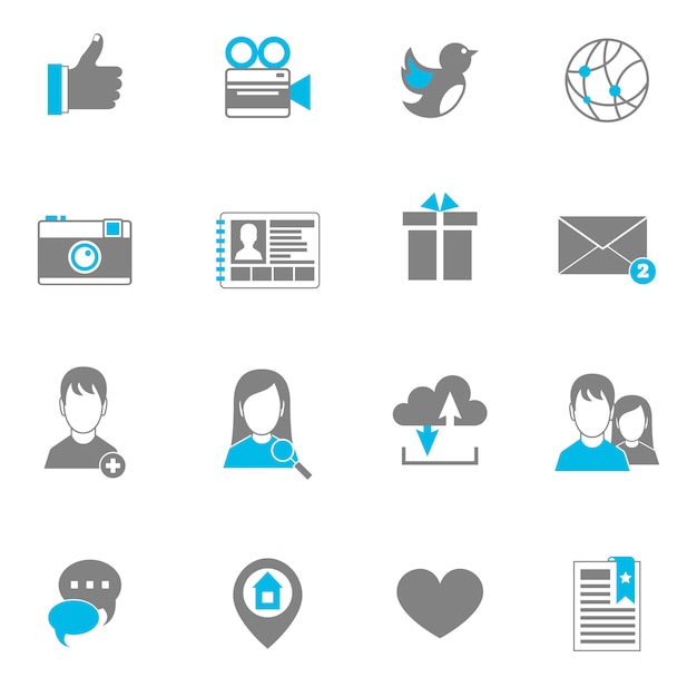 Social icons flat set