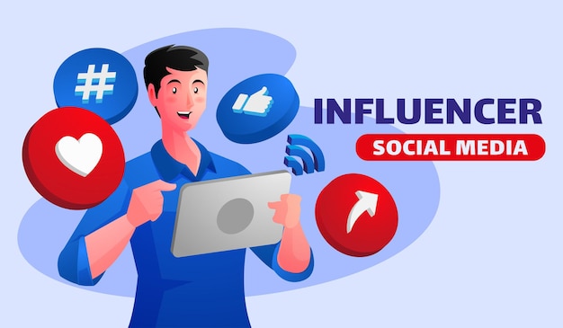 Concetto di influencer sociale