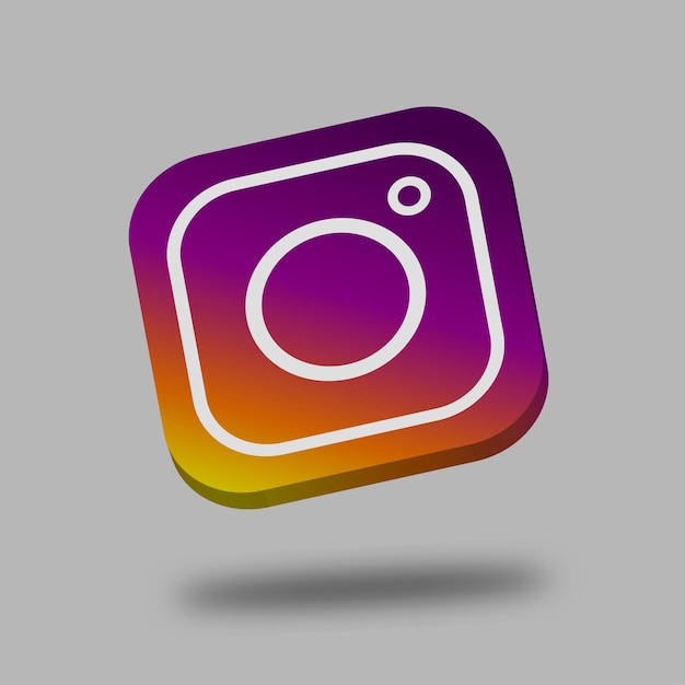 Social media 3d icon fotografie platform