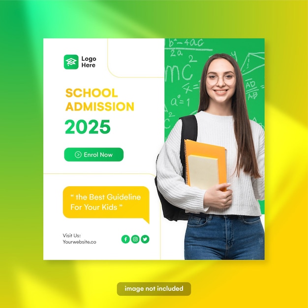 Social media ad template for school admissions