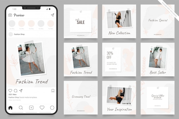 Vector social media advertisement template for instagram